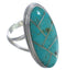 Turquoise Inlay And Sterling Silver Jewelry Ring Size 5-1/4 UX34215