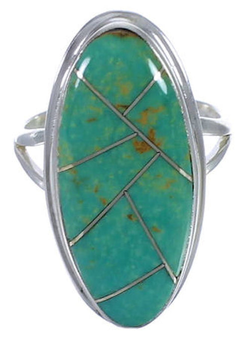 Authentic Sterling Silver Turquoise Ring Size 5-3/4 UX34217