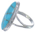 Sterling Silver Turquoise Inlay Ring Size 5-3/4 UX34254