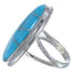 Southwest Sterling Silver Turquoise Inlay Ring Size 4-1/2 UX34265