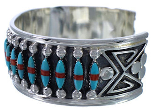 Turquoise Coral Water Wave Southwest Sturdy Cuff Bracelet CX49608