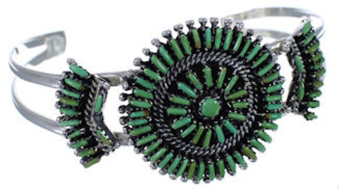 Southwestern Sterling Silver Turquoise Needlepoint Bracelet EX28384