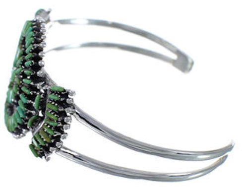 Southwestern Sterling Silver Turquoise Needlepoint Bracelet EX28384