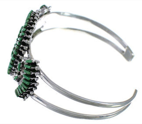 Southwest Turquoise Needlepoint Sterling Silver Cuff Bracelet EX28390