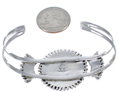 Southwest Turquoise Needlepoint Sterling Silver Cuff Bracelet EX28390