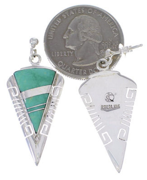 Genuine Sterling Silver Turquoise Jewelry Earrings EX31394