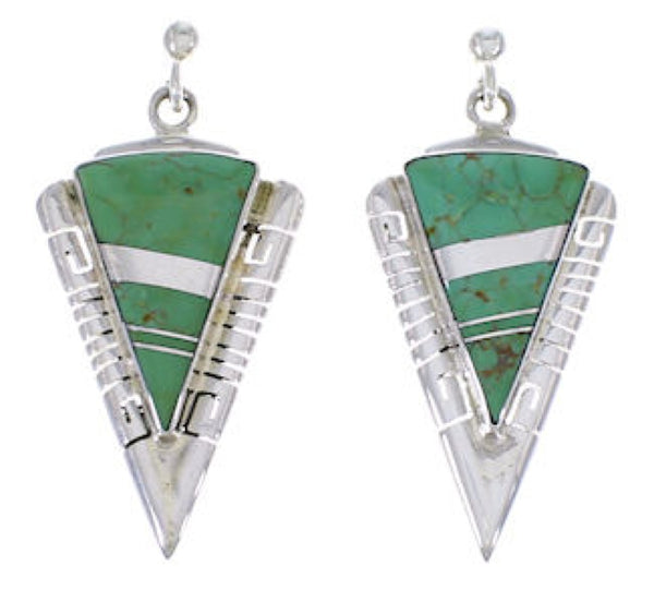 Turquoise And Sterling Silver Southwest Earrings EX31396