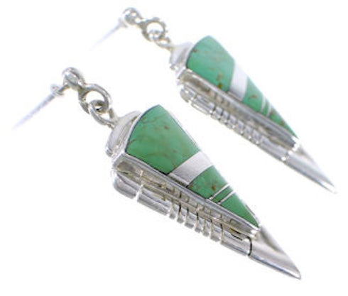 Turquoise And Sterling Silver Southwest Earrings EX31396