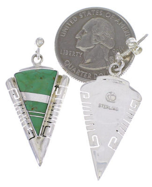 Turquoise And Sterling Silver Southwest Earrings EX31396