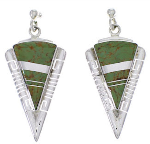 Turquoise Inlay And Sterling Silver Earrings EX31413