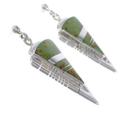 Turquoise Inlay And Sterling Silver Earrings EX31413