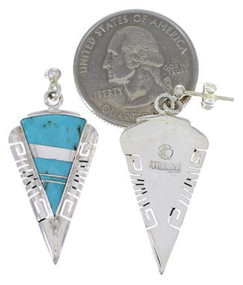 Genuine Sterling Silver And Turquoise Earrings EX31426