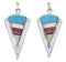 Southwest Multicolor Inlay Sterling Silver Earrings EX31429
