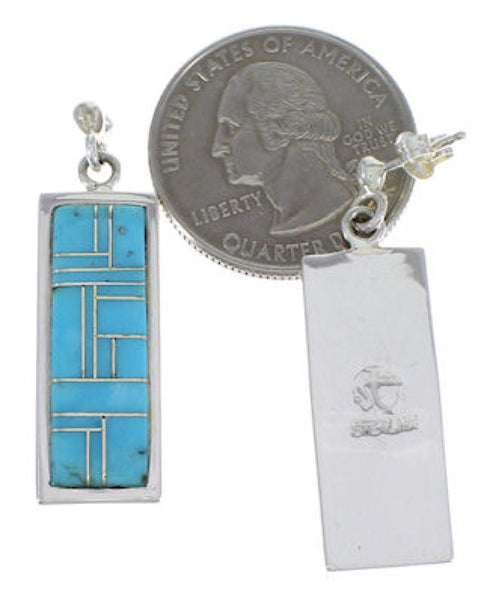 Turquoise Southwest Sterling Silver Earrings EX31489