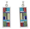 Southwestern Multicolor Inlay And Silver Earrings EX31496