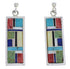 Southwestern Multicolor Inlay And Silver Earrings EX31496