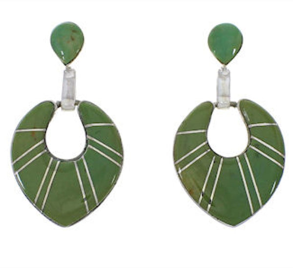 Turquoise Inlay And Sterling Silver Earrings EX31504