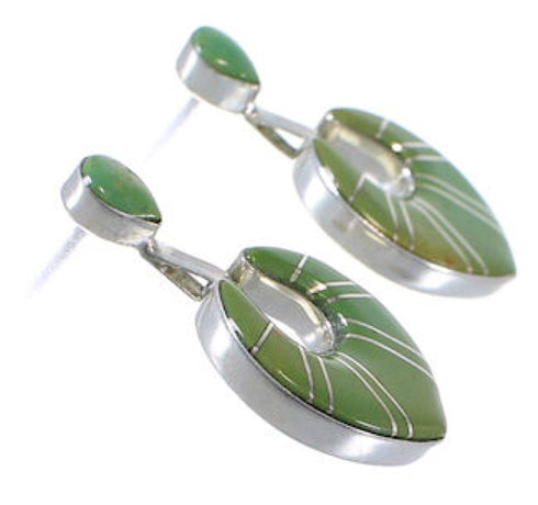 Turquoise Inlay And Sterling Silver Earrings EX31504