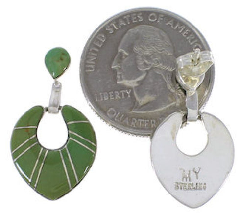 Turquoise Inlay And Sterling Silver Earrings EX31504