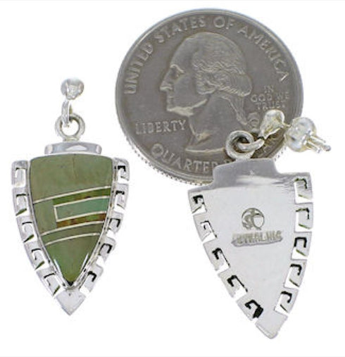 Turquoise Inlay Southwestern Jewelry Earrings EX31524