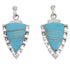 Genuine Sterling Silver And Turquoise Inlay Earrings EX31526