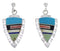 Southwest Multicolor Inlay Silver Earrings EX31533