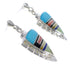 Southwest Multicolor Inlay Silver Earrings EX31533