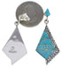 Southwest Turquoise Genuine Sterling Silver Earrings EX31537
