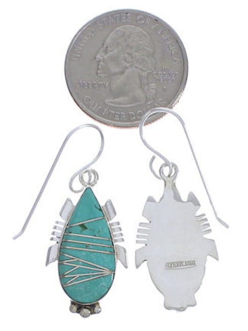 Sterling Silver Turquoise Hook Dangle Earrings FX31383