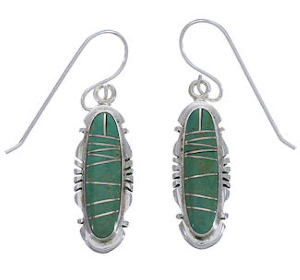 Silver Southwest Turquoise Inlay Earrings FX31402