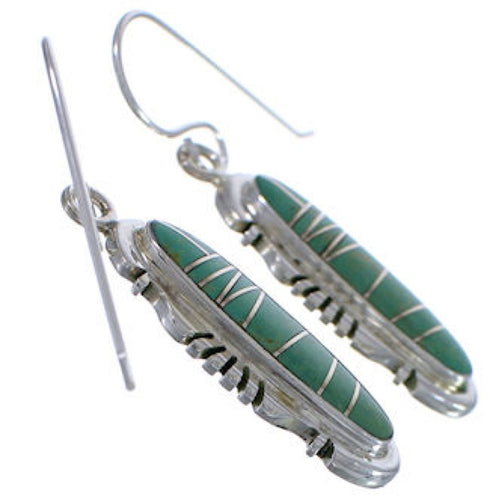 Silver Southwest Turquoise Inlay Earrings FX31402