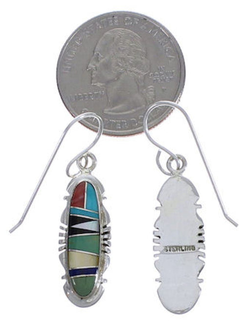 Multicolor Sterling Silver Hook Dangle Earrings FX31405