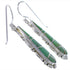 Southwest Silver Turquoise Inlay Hook Dangle Earrings FX31423