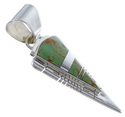 Genuine Sterling Silver And Turquoise Inlay Pendant EX28850