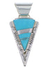 Genuine Sterling Silver And Turquoise Inlay Pendant EX28875