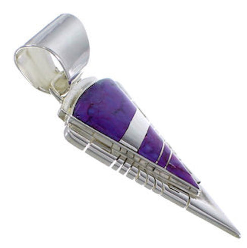Magenta Turquoise Sterling Silver Southwest Pendant EX28882