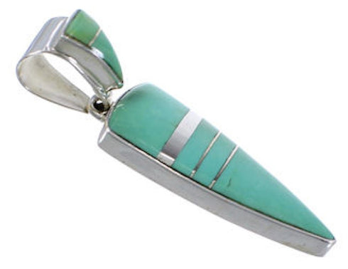 Genuine Sterling Silver And Turquoise Pendant Jewelry EX28887