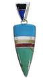 Genuine Sterling Silver Multicolor Inlay Pendant EX28914