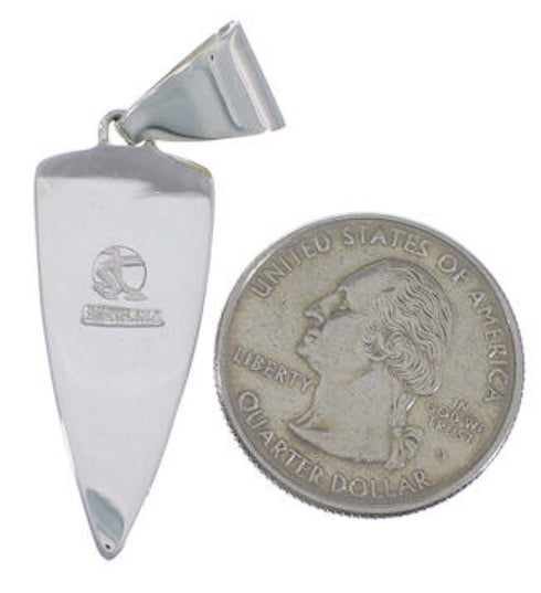 Genuine Sterling Silver Multicolor Inlay Pendant EX28914