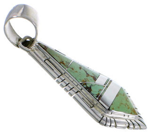 Turquoise Inlay Jewelry Southwest Silver Pendant EX28949