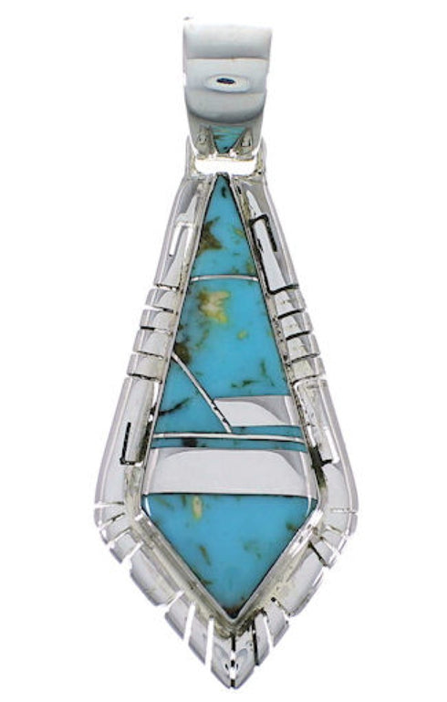 Turquoise And Sterling Silver Southwestern Pendant EX28951