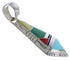 Turquoise And Multicolor Inlay Sterling Silver Pendant EX28957