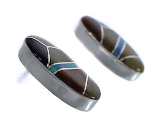Southwestern Multicolor Inlay Post Earrings EX31597