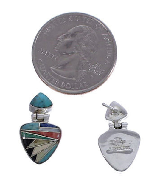 Multicolor Inlay And Sterling Silver Earrings EX31607