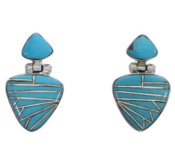 Southwestern Silver And Turquoise Earrings EX31611