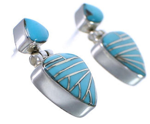 Southwestern Silver And Turquoise Earrings EX31611