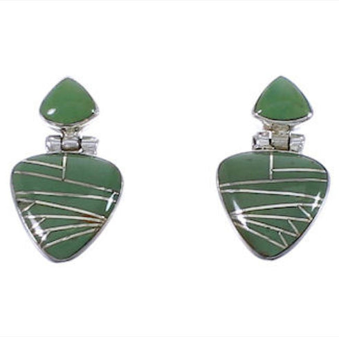 Turquoise Inlay Genuine Sterling Silver Earrings EX31612