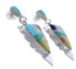 Sterling Silver And Multicolor Southwest Earrings EX31617
