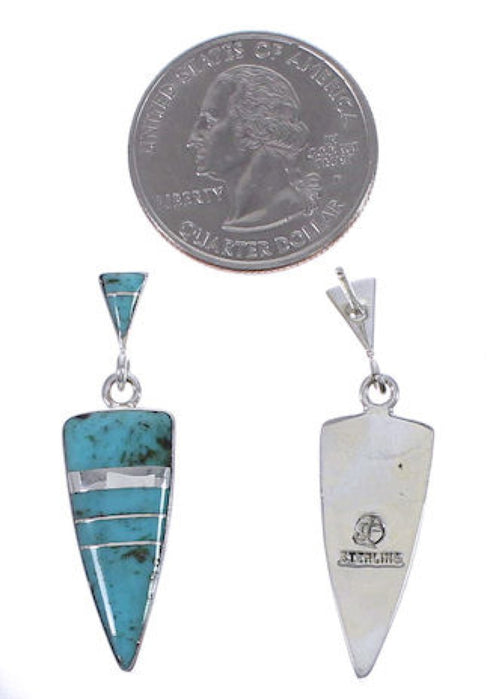 Sterling Silver And Turquoise Inlay Earrings EX31627