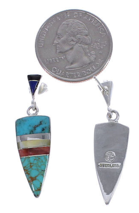 Multicolor Southwestern Post Dangle Earrings EX31634